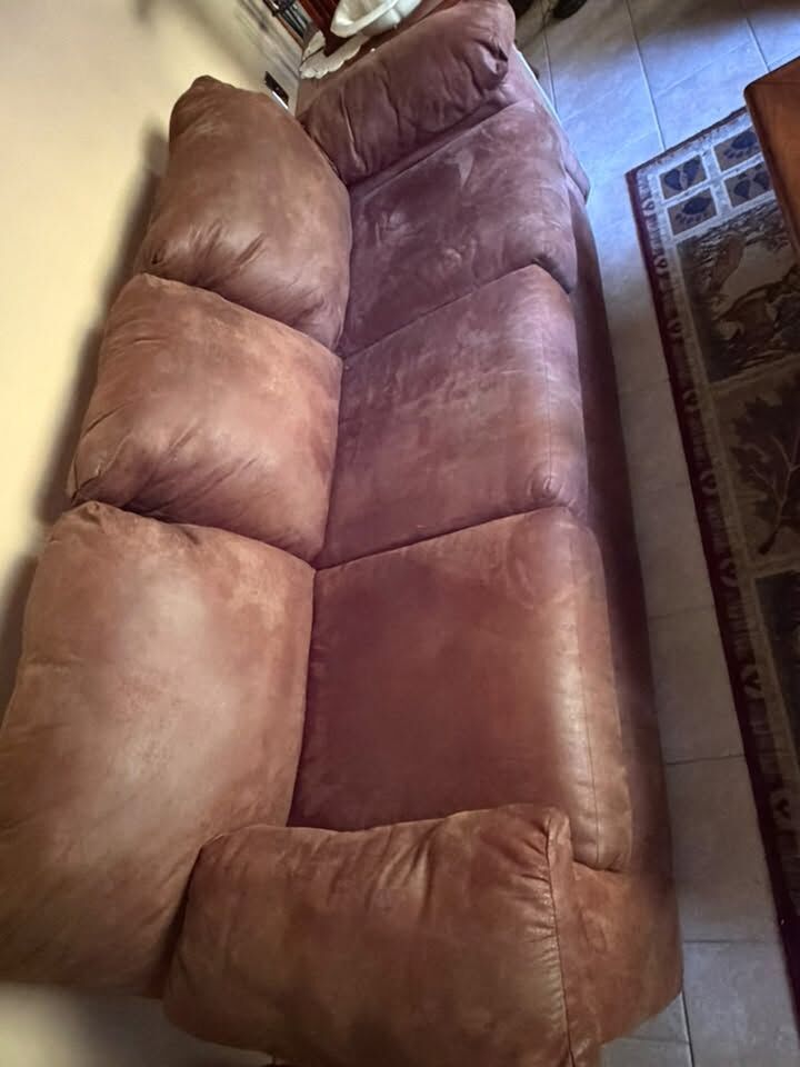 Brown microfiber sofa